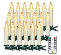 Sanmli 20PCS LED Christmas Tree Candle Lights with Remote and Timer, Battery Operated Flameless Candles Warm White Flickering, Outdoor Waterproof Indoor Decoration