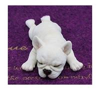 Sanmum Miniature French Bulldog Garden Statue Dog Figurines Resin Sculpture Forest Animal Statue Outdoor Decor Yard Planter Flower Pot Ornaments (Beige lying posture)