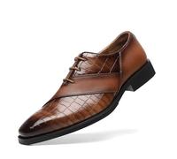 SANNAX Men's Elegant Non-Slip Formal Oxford Dress Shoes for Business Office Gentlemen, Size 8 Brown