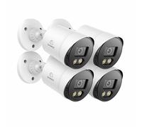 SANNCE 1080P Full Colourful Night vision CCTV Camera, 2MP HD-TVI Bullet Security Camera with 2 Warm Lights Built-in, Indoor and Outdoor Use, 100ft Clear Full Colour Night Vision (4 Cameras)