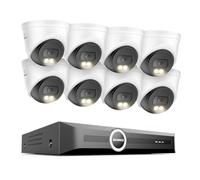 SANNCE 2K PoE Security Camera System, 6MP 8CH NVR with Vehicle Detection, 8x 3MP Outdoor CCTV Camera, IP67 Weatherproof Outdoor Security Camera, Full-Color Night Vision, NO HDD