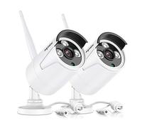 SANNCE 3.0MP Wireless CCTV Camera, Outdoor Weatherproof Metal Expandable Camera for N48WHE-V1(5MP NVR)(2pcs)