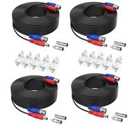 SANNCE 4 Pack Special Design 30M / 100 Feet BNC Video Power Cable For HD CCTV Camera DVR Security System (Black)