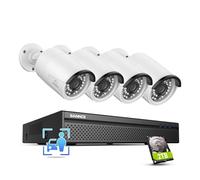 SANNCE 4K POE CCTV Security Camera System 8 Channel, 8MP Network Video Recorder NVR with 4x Outdoor Security IP Cameras and 2TB HDD, Motion/Vehicle Detection, 2 Way Audio