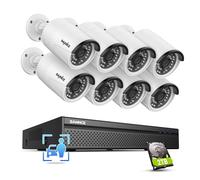 SANNCE 4K POE CCTV Security Camera System 8 Channel, 8MP Network Video Recorder NVR with 8x Outdoor Security IP Cameras and 2TB HDD, Motion/Vehicle Detection, 2 Way Audio