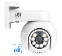 SANNCE 4K PoE Security Camera Outdoor, CCTV IP Camera 8MP, Add-on Camera, 350° Pan 90° Tilt Surveillance PT Camera, Human Vehicle Detection, Two-Way Audio, Auto Tracking, Colour Night Vision
