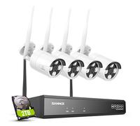 SANNCE 4K Wireless CCTV Security Camera System 16CH, 4x 4K Outdoor Home Wifi Surveillance Cameras with 8MP wireless NVR Recorder 16 Channels and 2TB Hard Drive