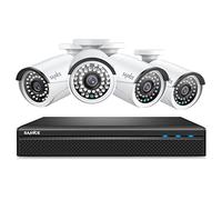 SANNCE 8CH 1080P POE CCTV Camera System and 4pcs 2.0MP Outdoor Bullet Camera with Bulid-in Microphone, IP66 Weatherproof, Day/Night Vision, Email Alert with Screenshot