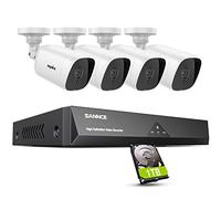 SANNCE 8CH 5-in-1 1080P Lite DVR Security System w/ 4x HD 1920x1080 Outdoor CCTV Bullet Cameras + 1TB Hard Drive (P2P, Email Alert, Motion Detect, Water-Proof Body, Mobile App: SANNCE HOME)