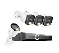 SANNCE 8CH POE CCTV Camera System, 6MP NVR Network Video Recorder, 4x 3MP Outdoor Security Cameras for House Security, Full Colour Night Vision, Audio Recording, Human/Vehicle Detection, NO HDD