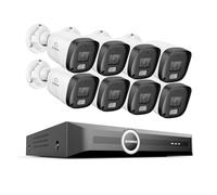 SANNCE 8CH POE CCTV Security Camera System, 6MP Network Video Recorder PoE 8 Channel NVR with 8x 3MP Outdoor Security IP Cameras, NO HDD