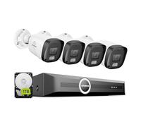 SANNCE 8CH POE CCTV Security System, 6MP NVR with 4x 3MP Outdoor IP Cameras, Motion Detection, Night Vision, 1TB HDD, Remote Access