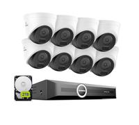 SANNCE 8CH POE Security Camera System with AI Human/Vehicle Detection, 8x 5MP POE IP Cameras and 8 Channel 6MP CCTV NVR, Record with Audio, 2TB HDD