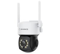 SANNCE PT Camera 2K, Wireless Security Cam 3MP, 350° Horizontal & 90° Vertical Rotation, Works with Alexa, Motion & Human Detection, Colour Night Vision, IP66 Waterproof