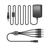 SANNCE Surveillance 2A 2000mA Max AC to DC 12V Power Adapter Supply with 1 to 4 Splitter Cable for Security DVR CCTV Camera System
