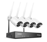 SANNCE Wireless CCTV Security Camera System 8CH 5MP NVR Recorder with 4x 3MP Outdoor Home Wifi Surveillance Security IP Cameras, Dual WiFi, Works with Alexa, Motion Detection, NO Hard Drive