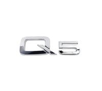 SANNITOU Car Emblems for AUDI Q5, Front and Rear Emblems, Chrome Silver Plastic, Vehicle Specific, Car Logo Sticker