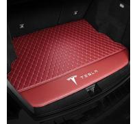 SANNITOU Car Leather Boot Mats for Tesla Model 3 Highland 2024,Waterproof Anti-Slip Car Boot Liner Rear Trunk Protector Mat Proof Carpets Auto Interior Accessories,D