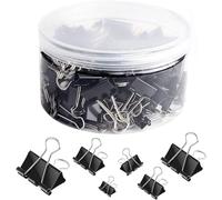 SANNIX 110 PCS Binder Clips Assorted Sizes, X Large, Large, Medium, Small, Mini and Micro, Binder Clips Paper Clamps for Office Home School