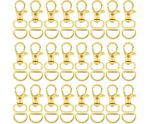 SANNIX 120 Pcs Key Chain Clip Hooks and D Rings Bulk Include 60Pcs Swivel Snap Hooks Lanyard Clips and 60Pcs D Ring for Keychains and Purse Hardware (1/2” Inside Width)