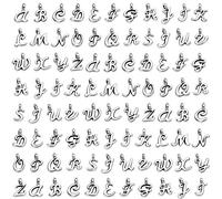 SANNIX 156Pcs/6 Sets ABC Letter Charms Mini A-Z Alphabet Bracelet Necklace Pendants with 200Pcs Open Jump Rings for DIY Jewelry Making