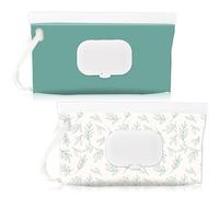 SANNIX 2 Pcs Baby Wipes Holder Dispenser, Portable Refillable Baby Wet Wipes Pouch Container Reusable Waterproof Travel Case Bule