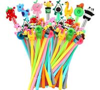 SANNIX 20 Pieces Animal Pens, Cute Gel Ink RollerBall Pens, Novelty Fun Writing Pen for Kids Teachers Boys and Girls, School Gift Office Home Supplies, Black Refill 0.5mm