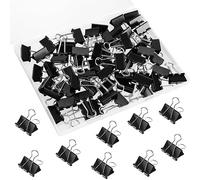 SANNIX 42 PCS Binder Clips, 1 inch 25mm Binder Clips Black Paper Clamps Medium Size for Office Home School