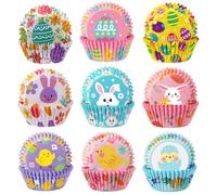 SANNIX 450pcs Easter Cupcake Liners, Bunny Chick Egg Flower Baking Cups Cupcake Wrappers Paper Wraps Muffin Liners for Easter Spring Birthday Party Candy Cake Decorations Supplies (9 Designs)