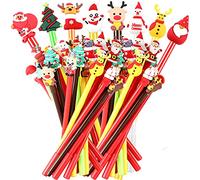 SANNIX 50 Pieces Christmas Cartoon Gel Ink RollerBall Pens for Gift School Office Home Supplies Snowman, Christmas Tree, Elk, Santa Claus, Christmas Hat(25 Style)