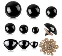 SANNIX 90 Pcs 12-30 mm Safety Eyes and Safety Noses, Large Black Safety Eyes for Crochet Animals, Plastic Button Sew-On Eyes with Washers for Dolls, Plush Toys, Teddy Eyes