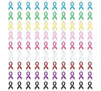 SANNIX 90 Pcs Ribbon Charms, Awareness Ribbon Enamel Charms for Jewelry Making, Hope Charm Pendants for Bracelets Necklaces Earrings Making and Crafting, 9 Colors