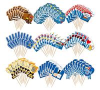 SANNIX Fathers Day Decorations,72Pcs Happy Fathers Day Toppers Father's Day Picks i love you dad cake topper for father day birthday Party Cupcake Decorations (9 Design)