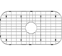 SANNO Kitchen Sink Protectors Gird, 26" L X 14" Sink Protector Grid for Kitchen Sink Rack Bottom Grid Centered Drain Hole with Corner Radius, 304 Stainless Steel