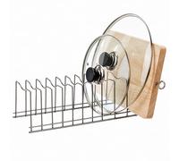 SANNO Pot Lid Holder Organizer Pot Lid Rack Holder Suitable for Bakeware Dish Plate, Cutting Boards, Pots & Pans, Serving Trays, Reusable Containers in Cabinet Pantry