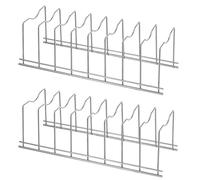 SANNO Pot Lid Holder Pan Lid Organizer Rack Cupboard Organizer Rack, Kitchen Organizer Rack for Pot Lids, Plates, Cutting Boards, Bakeware, Cooling Rack, Serving Trays, Stainless Steel, Pack of 2