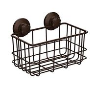 SANNO Powerfu Suction Cup Shower Caddy Basket for Shampoo Combo Organizer Basket Stainless Steel Holder for Bathroom Storage,Bronze