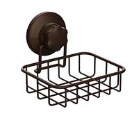 SANNO Suction Cup Soap Holder, Soap Dish Saver Tray Bar Soap Rack Sponge Holder for Shower Wall, Bathroom, Tub and Kitchen Sink Bathroom, Sink Stainless Steel Brown