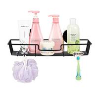 SANNO Suction Cups Shower Caddy, Bathroom Storage Combo Organizer,Rustproof Wire Basket for Kitchen Bathroom Accessories - Stainless Steel,Black