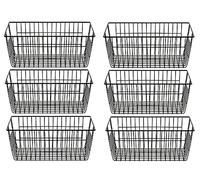 SANNO Wire Storage Baskets Freezer Baskets Farmhouse Organizer Storage Bins Large Organizer Bins for Storage, Office, Bathroom, Pantry Organization Storage Bins Rack with Handles 6 Pack