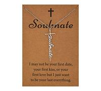 SANNYRA Faith Necklace for Women - Cross Grace Bestie Grace Hope Necklaces for Womens - 14K Gold Silver Plated Inspirational Pendant Gift for Her, Stainless Steel, No Gemstone