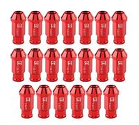 SANON 20pcs Aluminum Lightweight Car Tire Screw Racing Wheel Nut M12X1.5 Red