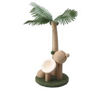 SANON Ca t Scratching Post, 80cm Tall Ca t Scratcher Post Ca t Tree Ca t Sisal Post with Simulated Leaves and Coconut Ca t Scratching Kitty Climbing Tree Stable Base for Ki tten and Large C ats