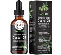SANOOR® Jamaican Black Castor Oil - 100% Pure Cold-Pressed Elixir for Hair Growth, Eyebrows & Lashes - Nutrient-Infused Glow Butter - 60ml