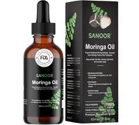 SANOOR® Moringa Miracle Oil - 100% Pure Cold-Pressed Moringa Oil for Hair Growth, Skin Hydration & Anti-Aging - Lightweight, Non-Greasy, Vitamin-Rich Elixir - 60 ml