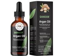 SANOOR® Moroccan Mirage Pure Argan Elixir - 100% Pure Cold-Pressed Moroccan Argan Oil for Hair Growth, Skin Hydration & Scar Treatment - Lightweight Hair Conditioner, Vitamin E Antioxidant 60 ml