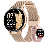 Sanorum Women's Smartwatch with Bluetooth Calls, 1.39 Inches Smartwatch Watch, Sleep, Female Physiology, 24H Heart Rate SpO2, 120+ Sport Mode, iOS Android Gold