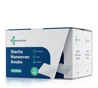 Sanosafe 400 Pieces Sterile Non-Woven Swabs 10x10 cm | Wound Dressing Pads | Soft, Lint-Free & Highly Absorbent