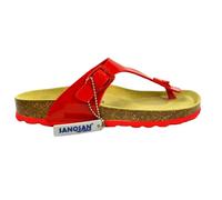 Sanosan Geneve Lacquered Red Women's Designer Thong Sandals (Numeric_6)