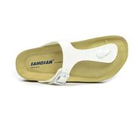 Sanosan Geneve Ladies Toe Post Sandals Lacque White Patent
